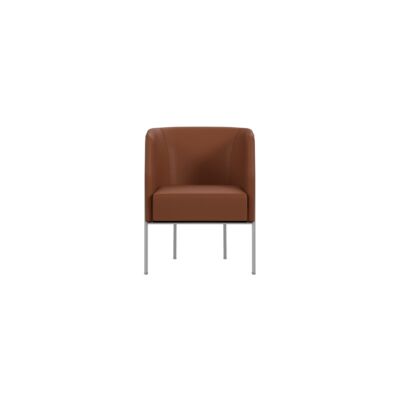 Lammhults_Cajal_easychair_chrome_brownleather_front.png